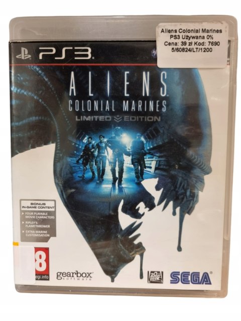 ALIENS Colonial Marines Limited Edition PS3 PlayStation 3 Gra na Płycie