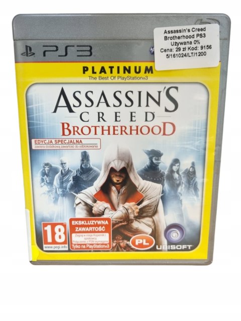 Assassin's Creed Brotherhood PS3 PlayStation 3 Gra na Płycie