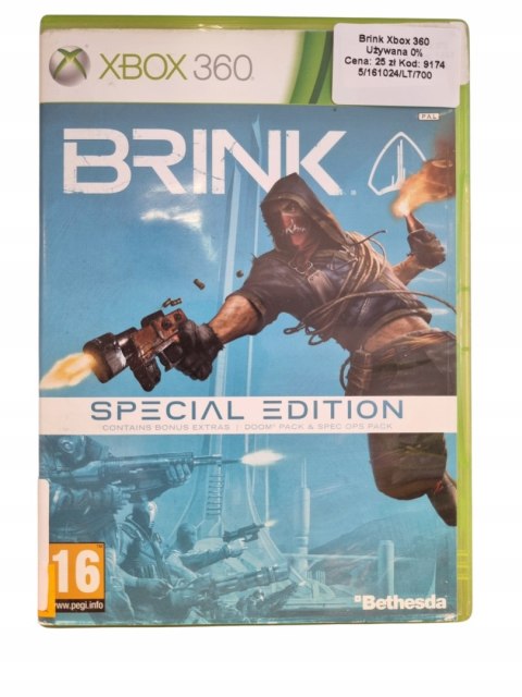 Brink Microsoft Xbox 360 Gra na Płycie