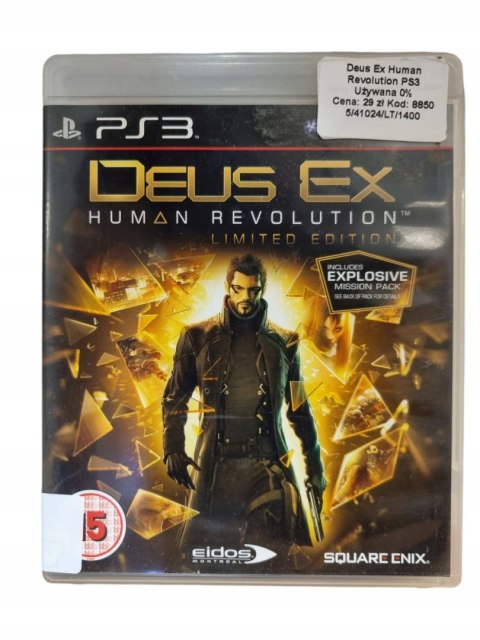 Deus Ex Human Revolution Limited Edition PS3 PlayStation 3 Gra na Płycie