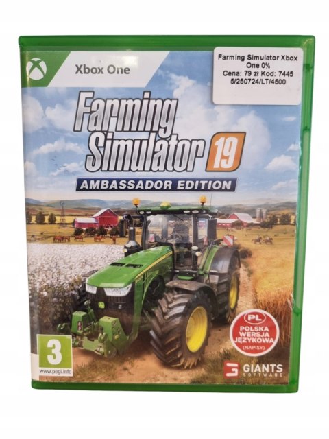 Farming Simulator 19 Ambassador Edition Microsoft Xbox One Gra na Płycie