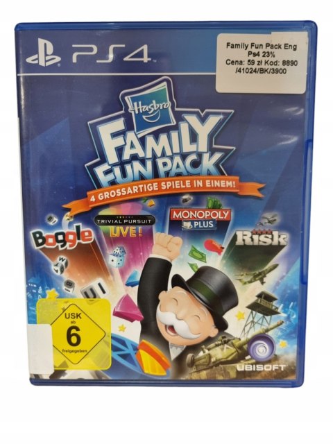 Hasbro Family Fun Pack Monopoly PS4 PLAYSTATION 4 GRA NA PŁYCIE