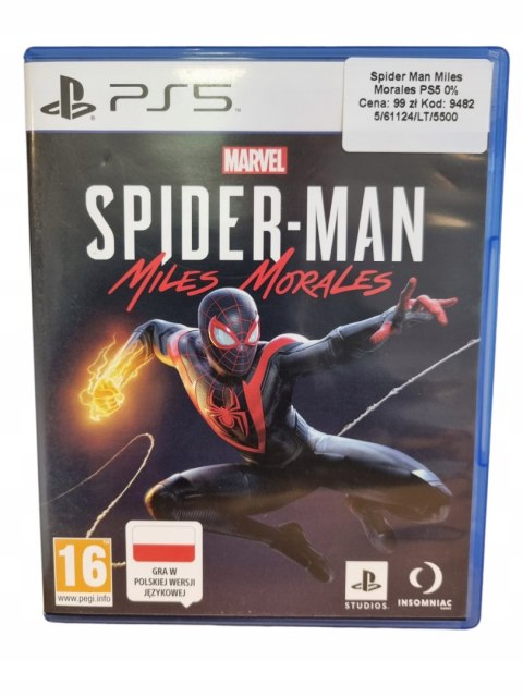 Marvel's Spider-Man: Miles Morales PS5 PLAYSTATION 5 GRA NA PŁYCIE