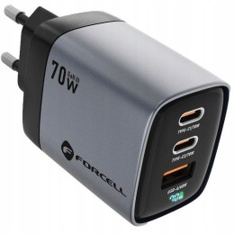 Szybka Ładowarka Sieciowa Fast Charge do telefonu USB i 2xUSB Typ C 70W GaN