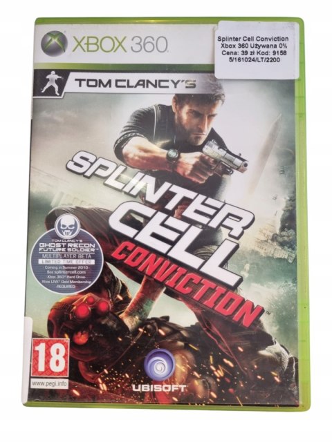 Tom Clancy's Splinter Cell Conviction Microsoft Xbox 360 Gra na Płycie