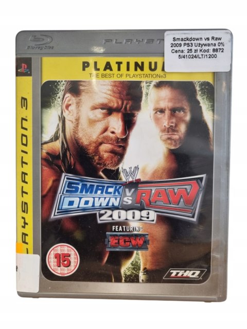 WWE SMACKDOWN VS. RAW 2009 Sony PlayStation 3 Gra na Płycie