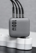 Ładowarka sieciowa do telefonu Forcell F-Energy GaN 3 x USB C + USB A QC4.0 PD 5A 100W VT-46 szara