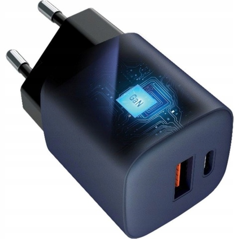 Ładowarka sieciowa do telefonu Forcell F-Energy GaN USB C + USB A QC4.0 PD 3A 33W VT-31 szara