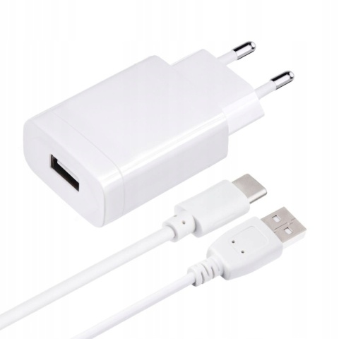 Ładowarka sieciowa do telefonu Forcell F-Energy USB A QC3.0 2,4A 18W + kabel USB A do USB C TFK-TC-1099 biała