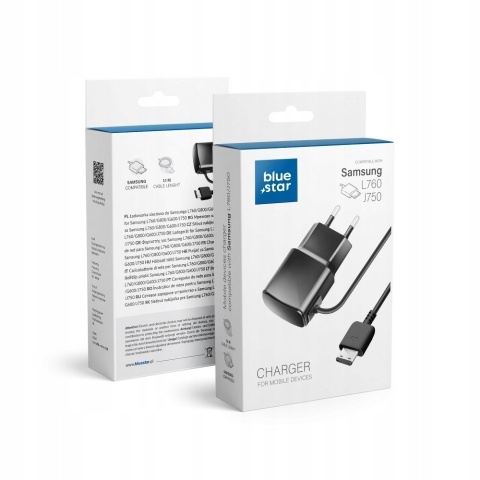Ładowarka sieciowa do telefonu Samsung L760 / G800 / G600 / J750 Blue Star 1A 5W TFK-TC-1100B czarna