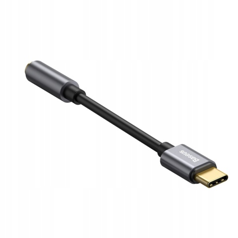 Baseus adapter L41 USB-C do USB-C - jack 3,5 mm czarny