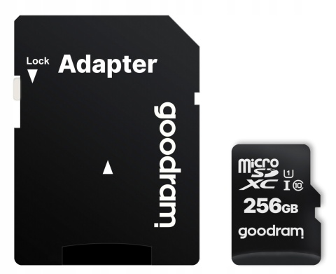 GOODRAM karta pamięci microSD 256GB 100MB/s class 10 UHS I z adapterem SD