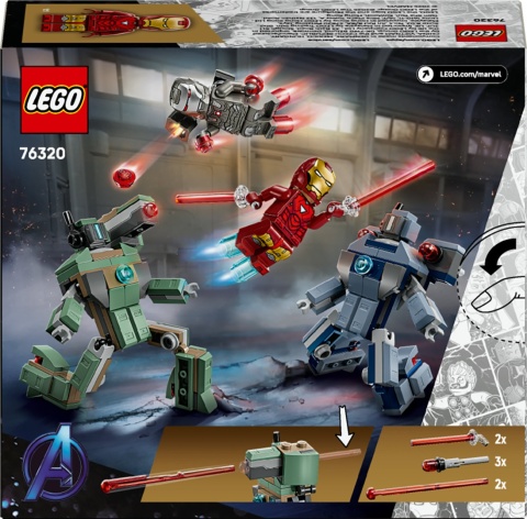 LEGO 76320 Marvel Iron Man i War Machine kontra drony Hammera