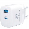 Ładowarka sieciowa USB-C USB-A 3mk Hyper GaN Charger 33W White