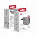 Ładowarka sieciowa do telefonu Forcell F-Energy GaN USB C + zwijany kabel USB C PD QC4.0 3A 45W VT-R5 szara