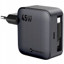 Ładowarka sieciowa do telefonu Forcell F-Energy GaN USB C + zwijany kabel USB C PD QC4.0 3A 45W VT-R5 szara