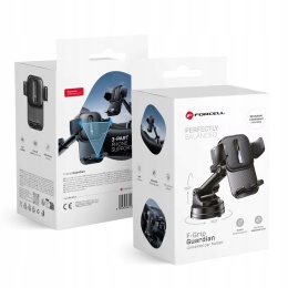 Uchwyt na telefon do samochodu uniwersalny Forcell F-Grip Guardian do szyby / deski czarny