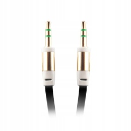 Kabel audio jack 3,5mm - jack 3,5mm 1,0 m czarny woreczek