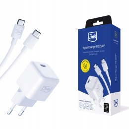 3MK Mała Uniwersalna Ładowarka Hyper GaN Charger PD 25W + Kabel USB-C-C