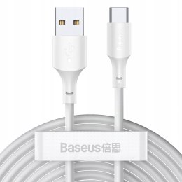 BASEUS kabel USB A do Typ C 2,4A 2 Sztuki Biały 1.5m