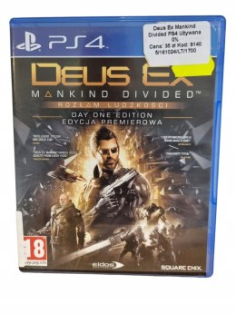 DEUS EX MANKIND DIVIDED ROZŁAM LUDZKOŚCI PS4 PLAYSTATION 4 GRA NA PŁYCIE