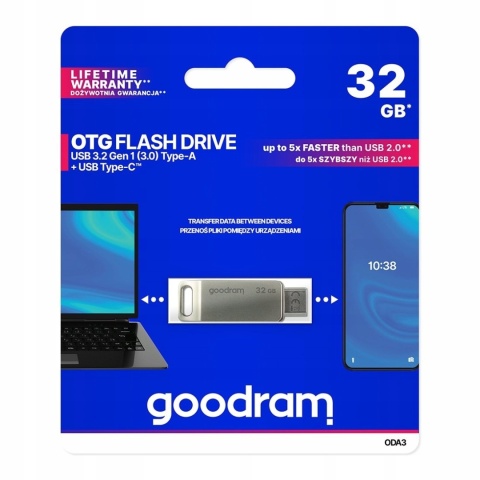 GOODRAM pendrive OTG USB A + Typ C ODA3 32GB USB3.2