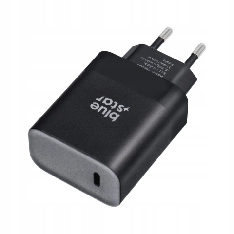 Ładowarka sieciowa do telefonu Blue Star USB C QC4.0 PD 3A 45W + kabel USB C do USB C TFB-TC- 45WPD czarna