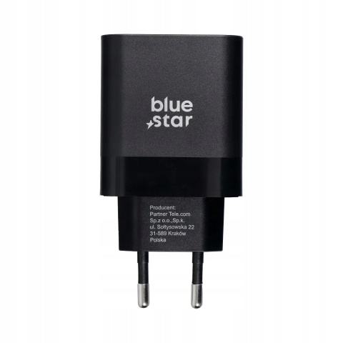 Ładowarka sieciowa do telefonu Blue Star USB C QC4.0 PD 3A 45W + kabel USB C do USB C TFB-TC- 45WPD czarna