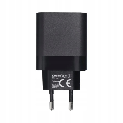 Ładowarka sieciowa do telefonu Blue Star USB C QC4.0 PD 3A 45W + kabel USB C do USB C TFB-TC- 45WPD czarna