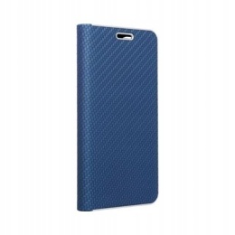 Etui z klapką na Samsung A51 Luna Book Carbon niebieskie