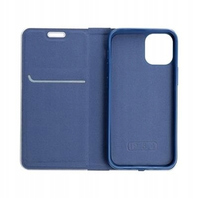 Etui z klapką na Samsung A51 Luna Book Carbon niebieskie