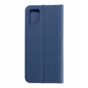 Etui z klapką na Samsung A51 Luna Book Carbon niebieskie