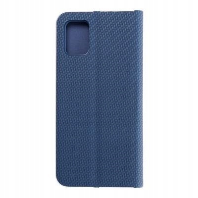 Etui z klapką na Samsung A51 Luna Book Carbon niebieskie