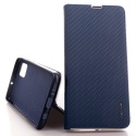 Etui z klapką na Samsung A51 Luna Book Carbon niebieskie