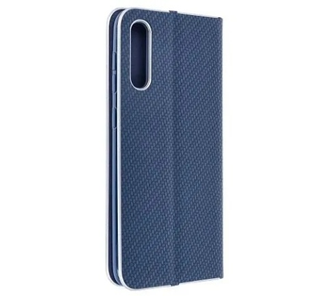 Etui z klapką na Samsung A51 Luna Book Carbon niebieskie