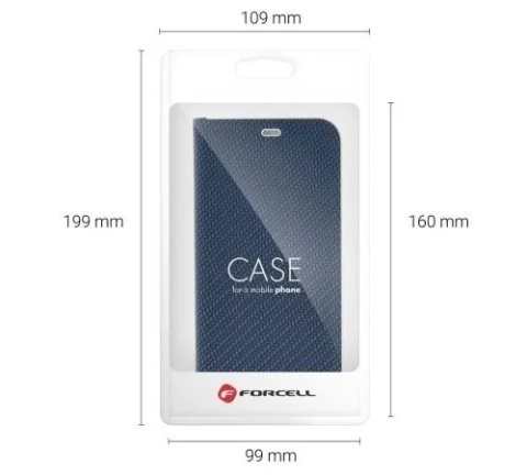 Etui z klapką na Samsung A51 Luna Book Carbon niebieskie