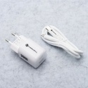 FORCELL F-ENERGY Crystal Color GaN III VT-41 ładowarka sieciowa z silikonowym kablem 1 x Typ C + 1 x USB A PD QC4.0 33W biała
