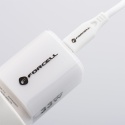 FORCELL F-ENERGY Crystal Color GaN III VT-41 ładowarka sieciowa z silikonowym kablem 1 x Typ C + 1 x USB A PD QC4.0 33W biała