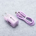 FORCELL F-ENERGY Crystal Color GaN III VT-41 ładowarka sieciowa z silikonowym kablem 1 x Typ C + 1 x USB A PD QC4.0 33W fioletow