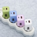 FORCELL F-ENERGY Crystal Color GaN III VT-41 ładowarka sieciowa z silikonowym kablem 1 x Typ C + 1 x USB A PD QC4.0 33W fioletow