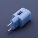 FORCELL F-ENERGY Crystal Color GaN III VT-41 ładowarka sieciowa z silikonowym kablem 1 x Typ C + 1 x USB A PD QC4.0 33W niebiesk
