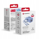 FORCELL F-ENERGY Crystal Color GaN III VT-41 ładowarka sieciowa z silikonowym kablem 1 x Typ C + 1 x USB A PD QC4.0 33W niebiesk