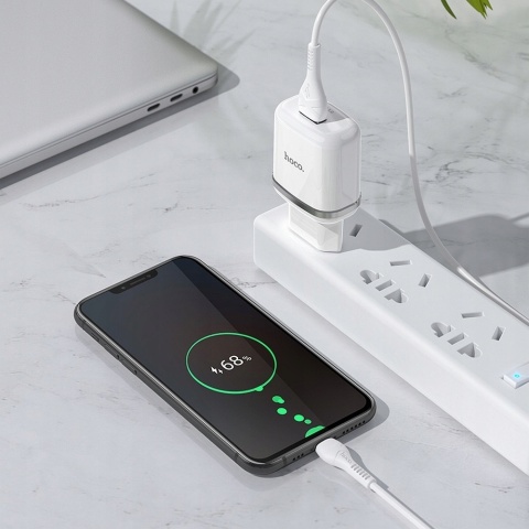 HOCO ładowarka sieciowa USB 3A QC3.0 Fast Charge Special Single Port z kablem Micro N3 biała