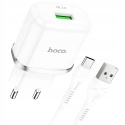 HOCO ładowarka sieciowa USB 3A QC3.0 Fast Charge Special Single Port z kablem Micro N3 biała