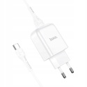 HOCO ładowarka sieciowa USB + kabel Typ C 2.1A N2 Vigour biała