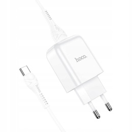 HOCO ładowarka sieciowa USB + kabel Typ C 2.1A N2 Vigour biała