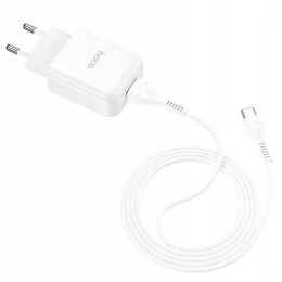 HOCO ładowarka sieciowa USB + kabel Typ C 2.1A N2 Vigour biała
