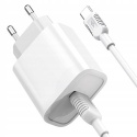 HOCO ładowarka sieciowa USB + kabel Typ C 2.1A N2 Vigour biała