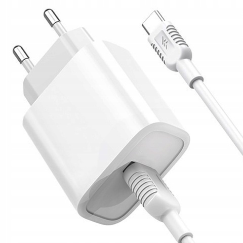 HOCO ładowarka sieciowa USB + kabel Typ C 2.1A N2 Vigour biała