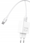 HOCO ładowarka sieciowa USB + kabel Typ C 2.1A N2 Vigour biała
